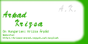 arpad krizsa business card